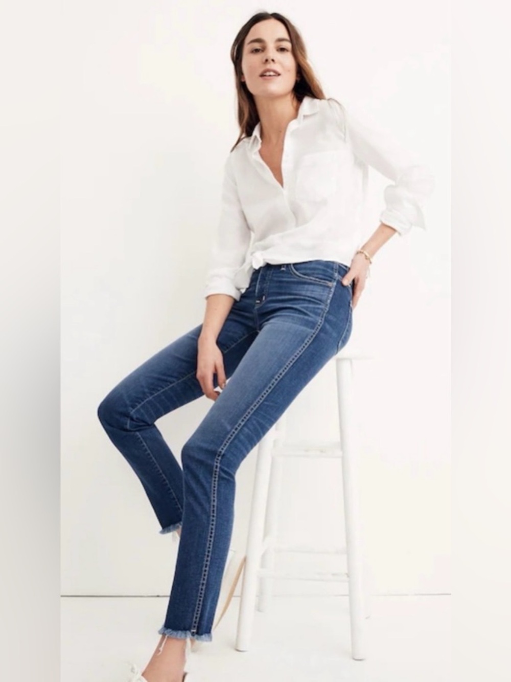 Madewell Jeans, See Measurements For Size, Slim Straight Fit, Raw Edge Hem